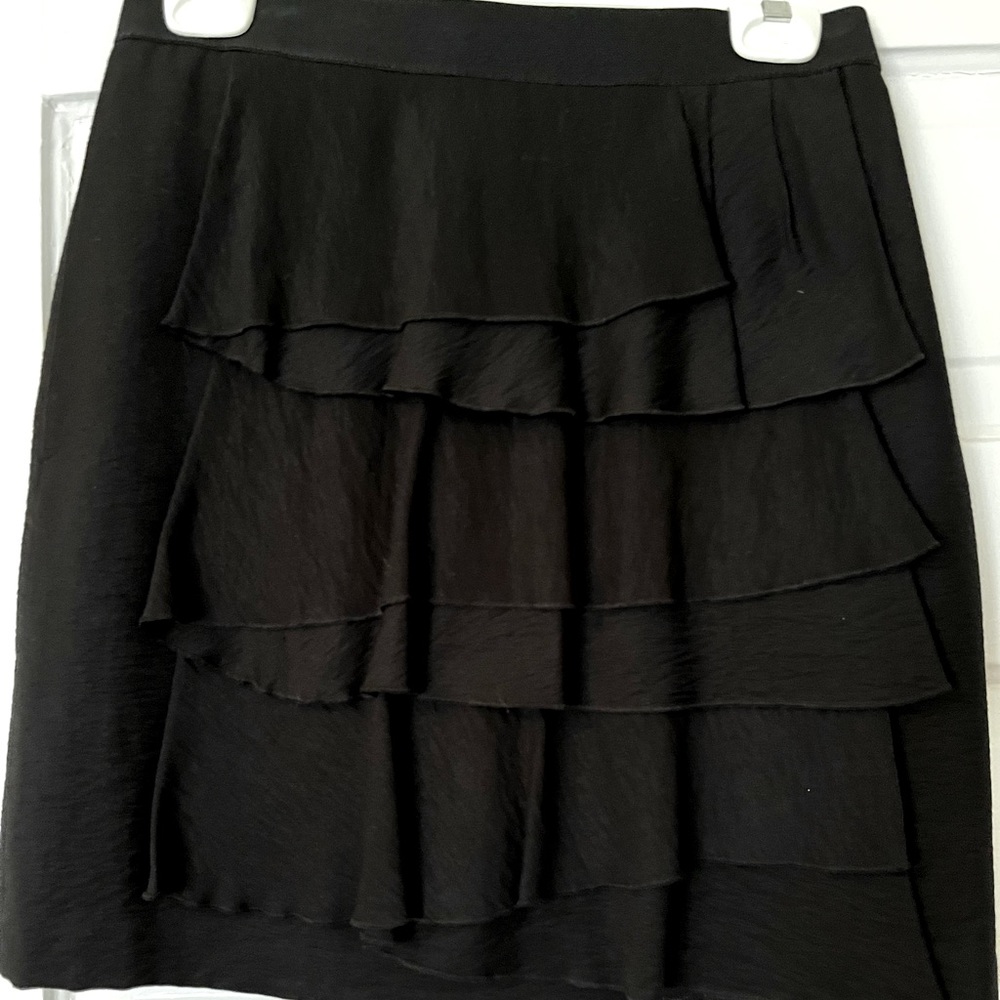 BCBG Maxazria black tiered ruffle skirt